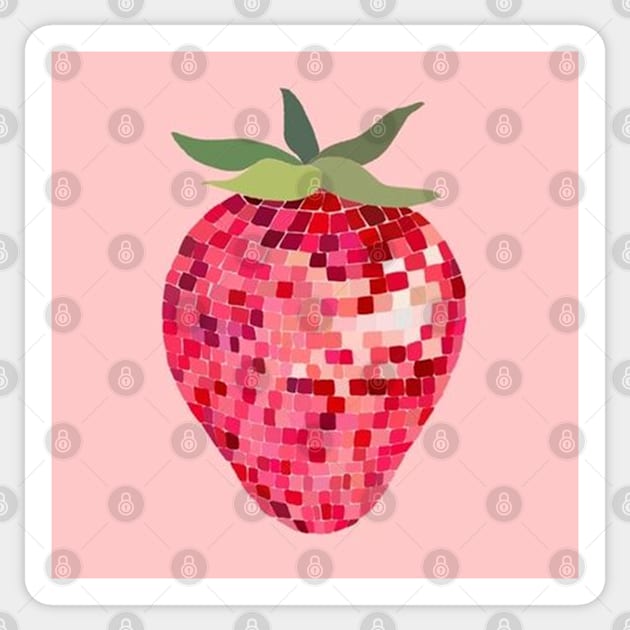 disco strawberry Sticker by AmandaGJ9t3